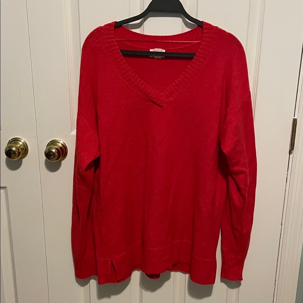 Caslon Vivid Red V-Neck Sweater for Women